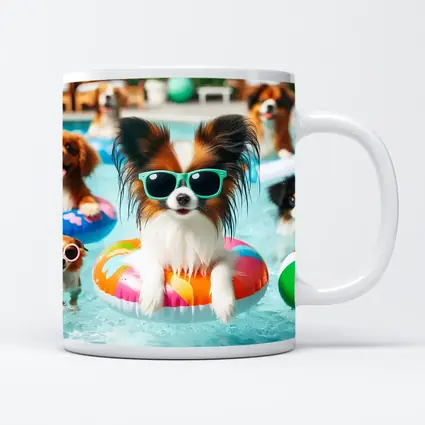 Papillon Dog Sunglasses Pool Party Summer