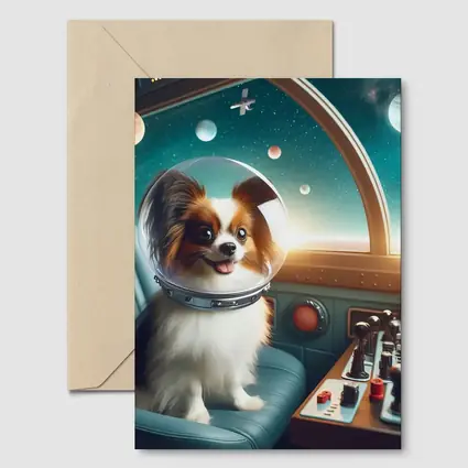 Papillon Dog Astronaut Space Cockpit