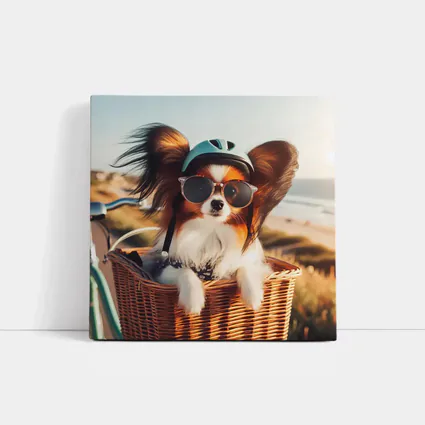 Papillon Dog Sunglasses Helmet Beach Basket