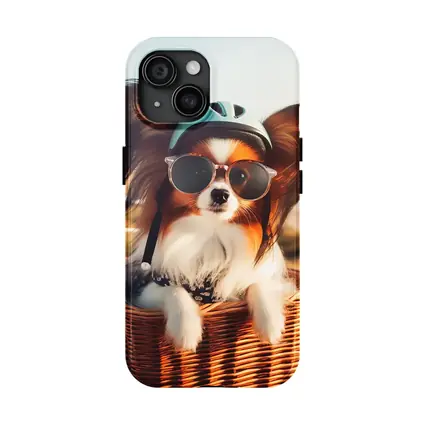 Papillon Dog Sunglasses Helmet Beach Basket