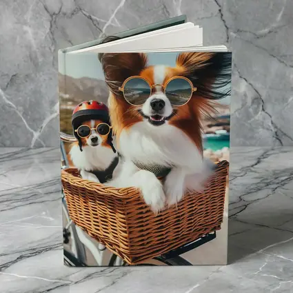 Papillon Dogs Sunglasses Bicycle Basket Coastal