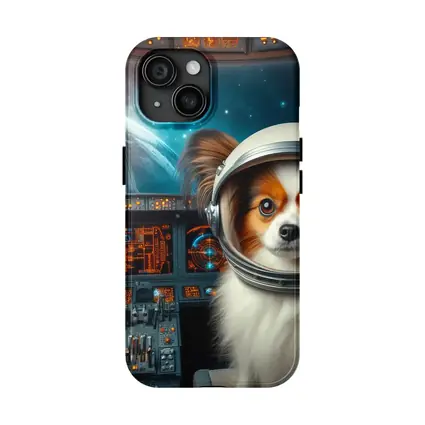 Papillon Dog Astronaut Space Cockpit Art