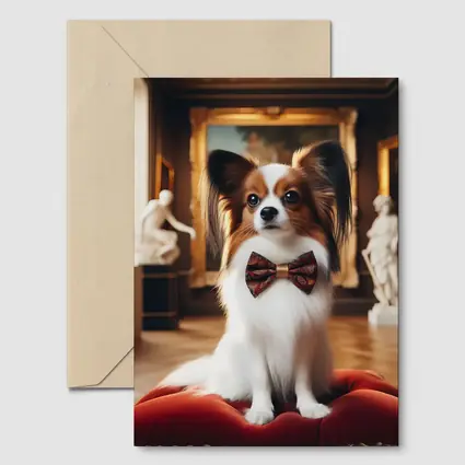 Papillon Dog Bow Tie Classical Museum Gallery