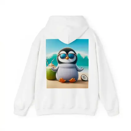 Cool Penguin With Sunglasses On Tropical Beach