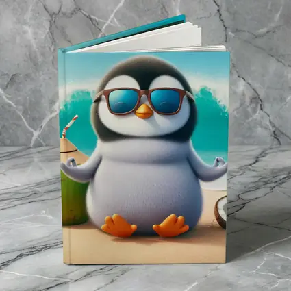 Cool Penguin With Sunglasses On Tropical Beach