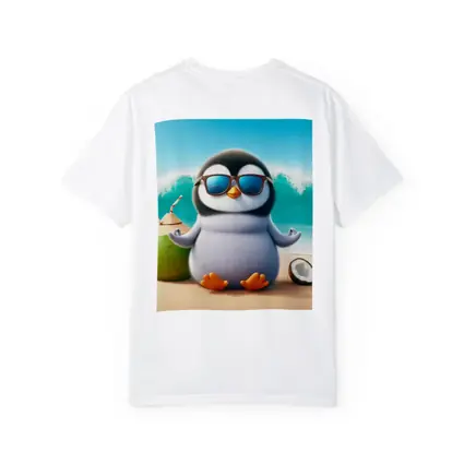 Cool Penguin With Sunglasses On Tropical Beach