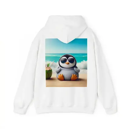Cool Penguin With Sunglasses On Beach