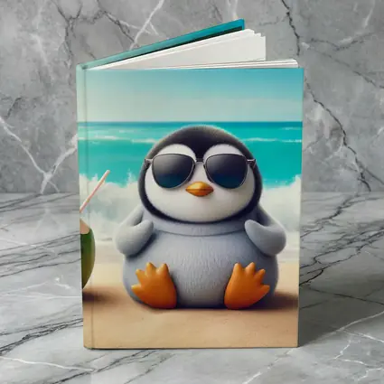 Cool Penguin With Sunglasses On Beach