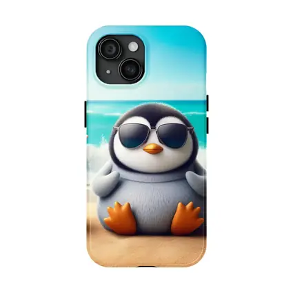 Cool Penguin With Sunglasses On Beach