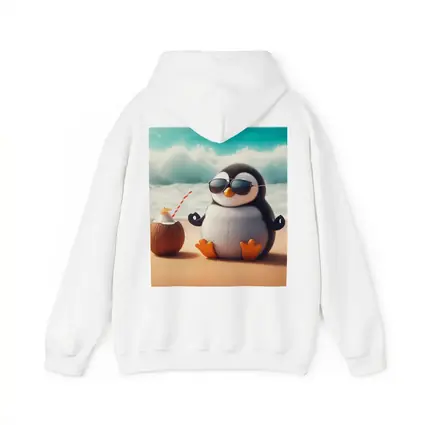 Cool Penguin Meditating On Sunny Beach