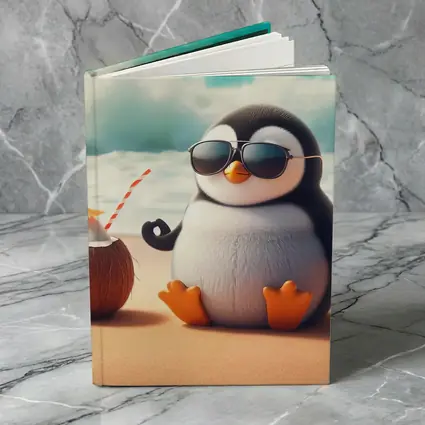 Cool Penguin Meditating On Sunny Beach