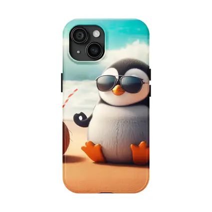 Cool Penguin Meditating On Sunny Beach