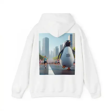 Penguin Running City Marathon Race Art