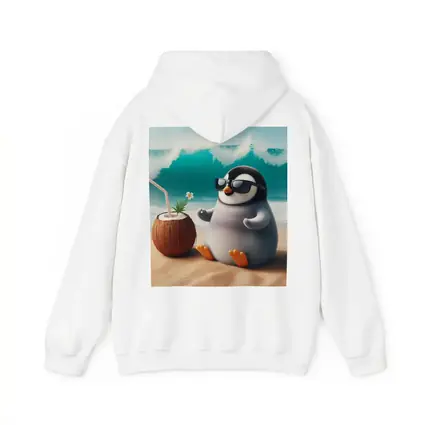 Cool Penguin Relaxing On Sunny Beach