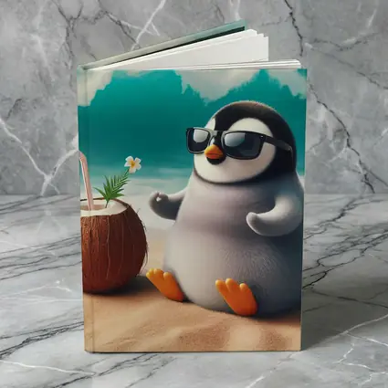 Cool Penguin Relaxing On Sunny Beach