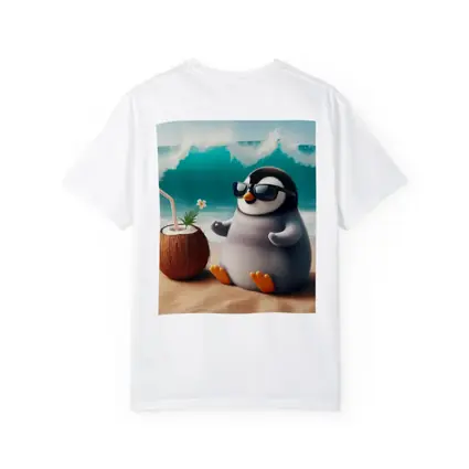Cool Penguin Relaxing On Sunny Beach