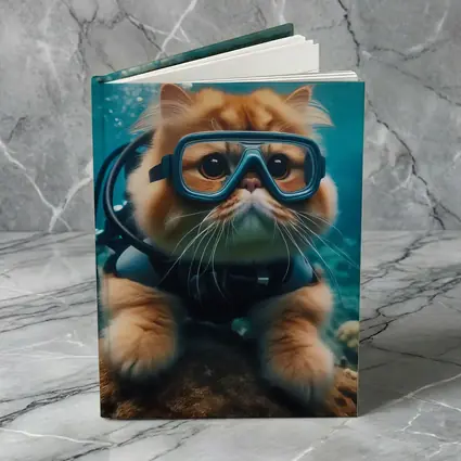 Exotic Shorthair Cat Scuba Diving Underwater Coral