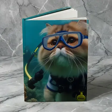 Exotic Shorthair Cat Scuba Diving Underwater