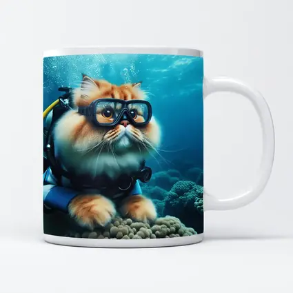 Persian Cat Scuba Diving Underwater Coral Reef