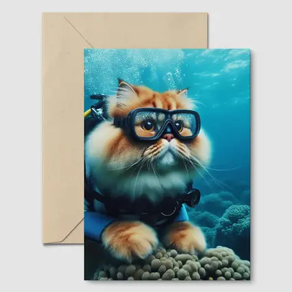 Persian Cat Scuba Diving Underwater Coral Reef