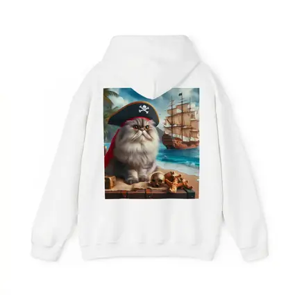 Persian Cat Pirate Hat Tropical Beach Ship
