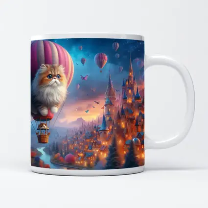 Persian Cat Hot Air Balloon Fantasy Castle