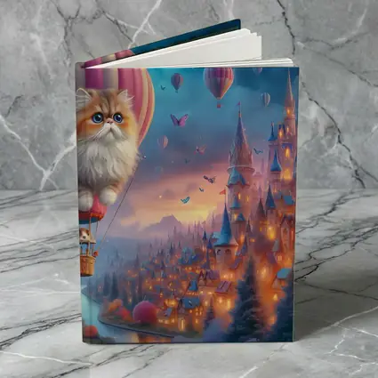 Persian Cat Hot Air Balloon Fantasy Castle