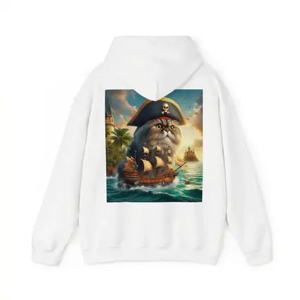 Persian Cat Pirate Captain Sailing Ocean Fantasy