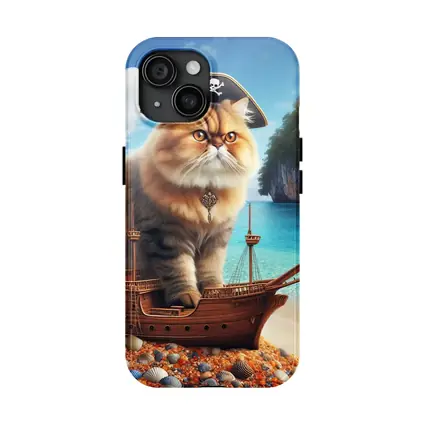 Persian Cat Pirate Ship Tropical Beach