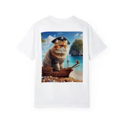 Persian Cat Pirate Ship Tropical Beach