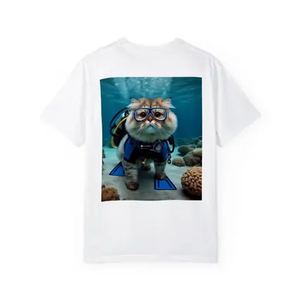 Exotic Shorthair Cat Scuba Diver Underwater Coral