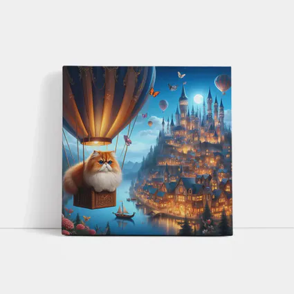 Persian Cat Hot Air Balloon Fantasy Castle