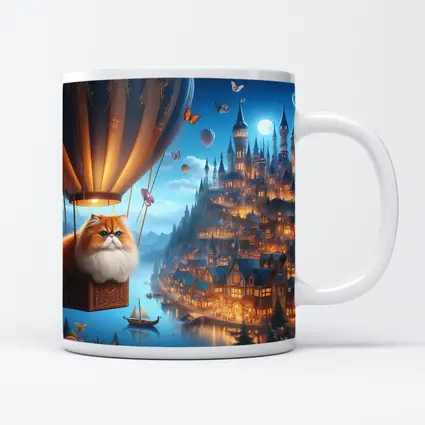 Persian Cat Hot Air Balloon Fantasy Castle