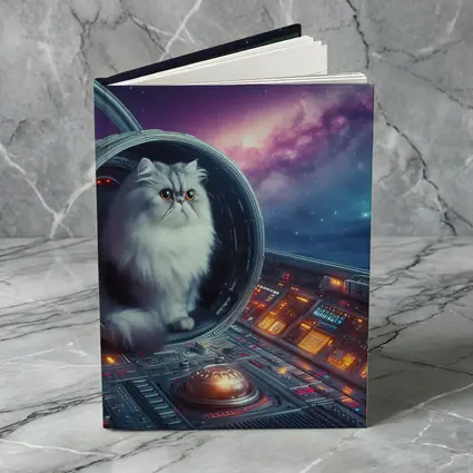 Persian Cat Inside Spaceship Cockpit Galaxy