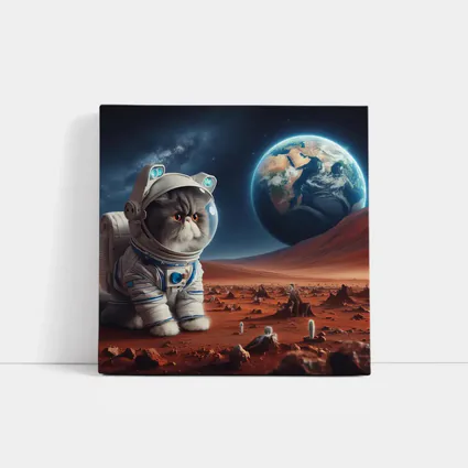 Exotic Shorthair Cat Astronaut on Mars