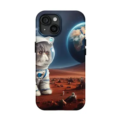 Exotic Shorthair Cat Astronaut on Mars