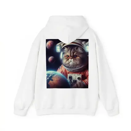 Persian Cat Astronaut Floating In Space