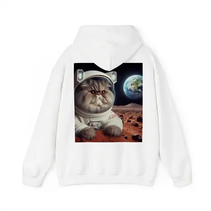 Persian Cat Astronaut On Mars Surface