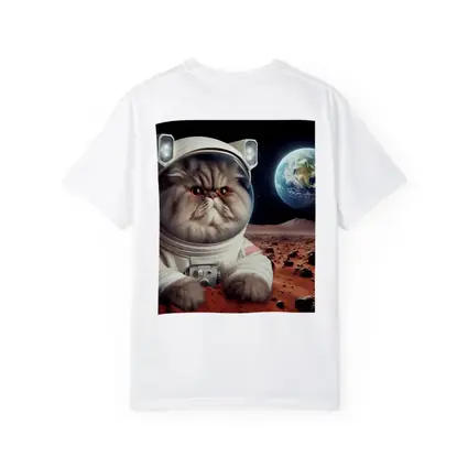 Persian Cat Astronaut On Mars Surface