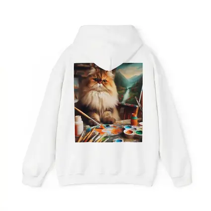Persian Cat Artist Studio Painting Scene