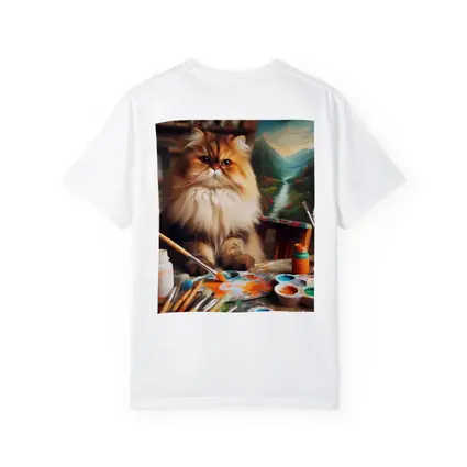 Persian Cat Artist Studio Painting Scene