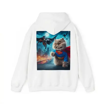 Persian Cat Superman Hero City Night