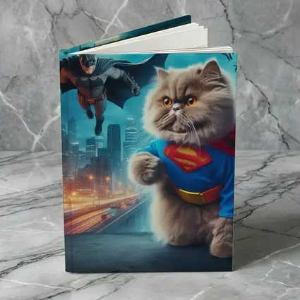 Persian Cat Superman Hero City Night