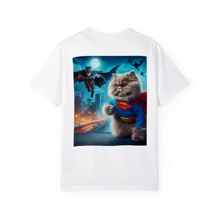 Persian Cat Superman Hero City Night