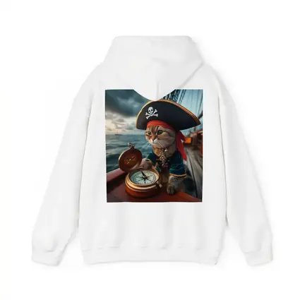Pirate Cat With Compass On Ship