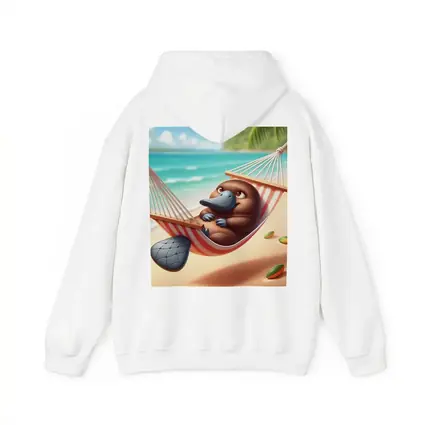 Relaxed Platypus Lounging On Tropical Beach