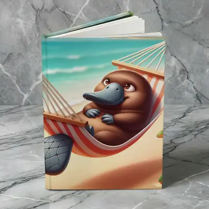 Relaxed Platypus Lounging On Tropical Beach