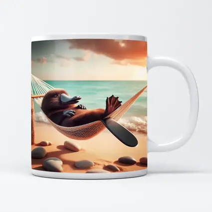 Platypus Relaxing In Hammock Beach Scene