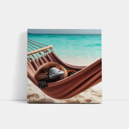 Platypus Relaxing In Beach Hammock