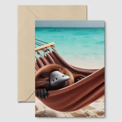 Platypus Relaxing In Beach Hammock